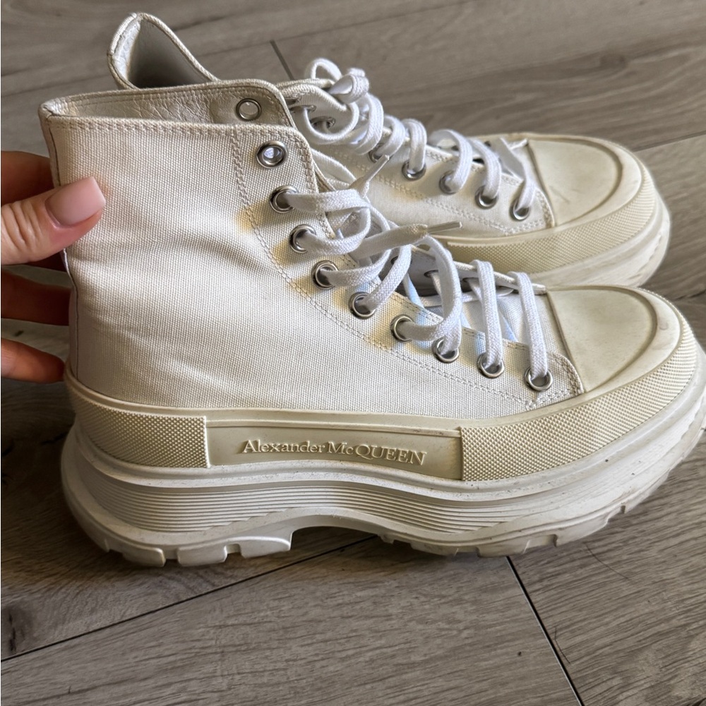 Alexander McQueen White Chunky Platform Sneakers